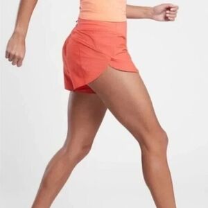 Athleta Run With It Womens XL Shorts Orange Coral Atheleisure Casual Gym *EUC*